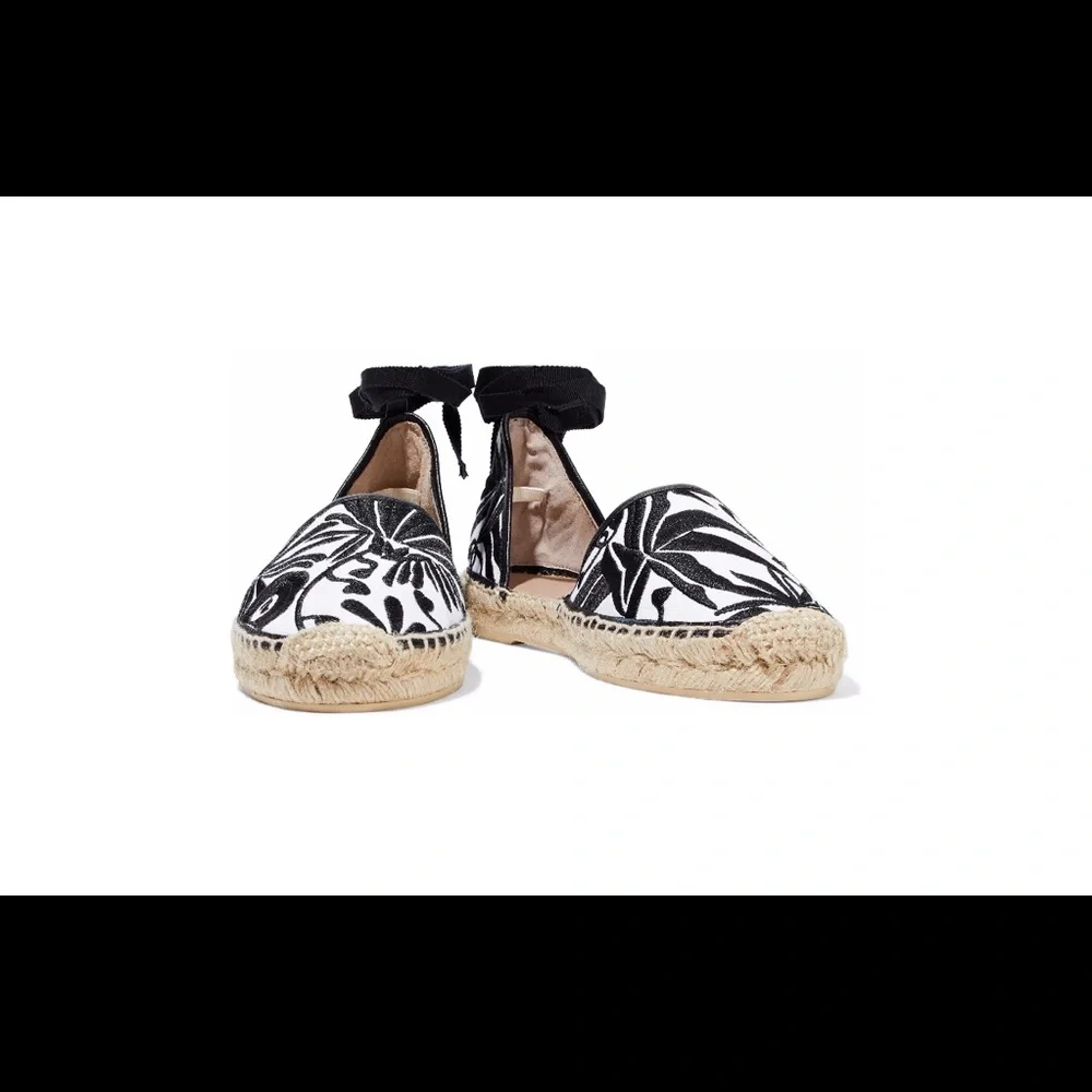 NIB Gorgeous Maje leather-trimmed Espadrilles